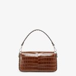 FENDI Baguette Brown crocodile bag with 612 hand-sewn topstitches - Image 5